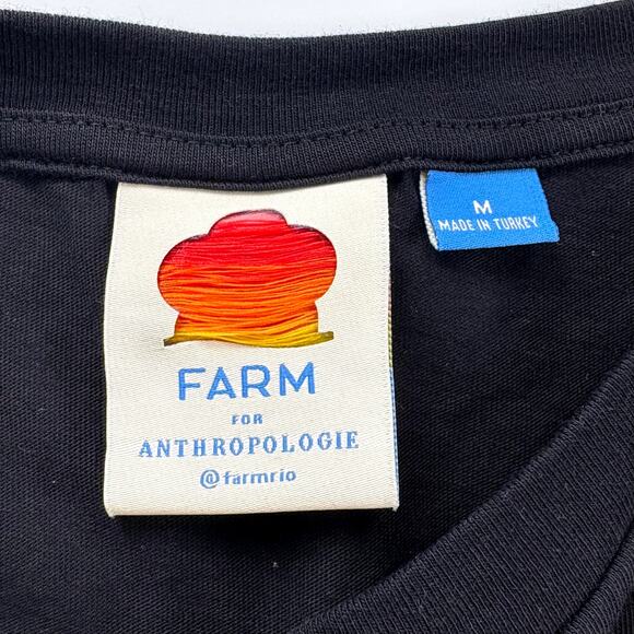 Farm Rio for Anthropologie Tiered T-Shirt Amo Maxi Dress Size Medium Black - Picture 7 of 14